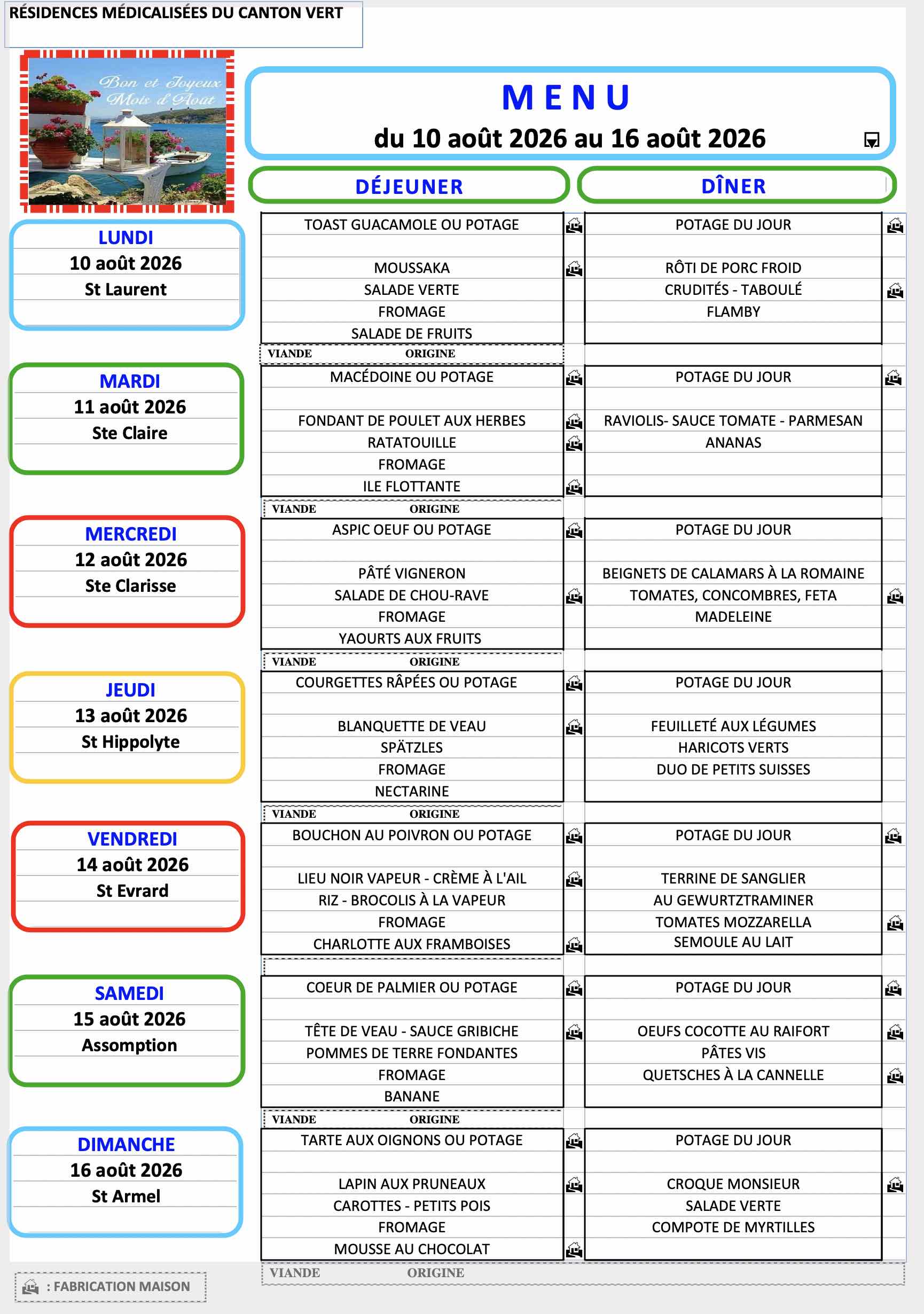 menu du 10 au 160826
